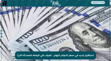 استقرار جديد في سعر الدولار اليوم.. تعرف على قيمته المحدثة الآن!